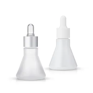 Luxury 30ml Conical frosted skincare oil glass dropper bottle for cosmetic packaging