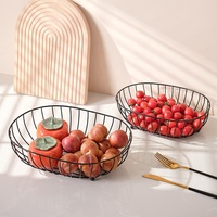 Corbeille à fruits ovale en fil de fer, style européen, plateau de service pour collations, pour la cuisine et la table à manger