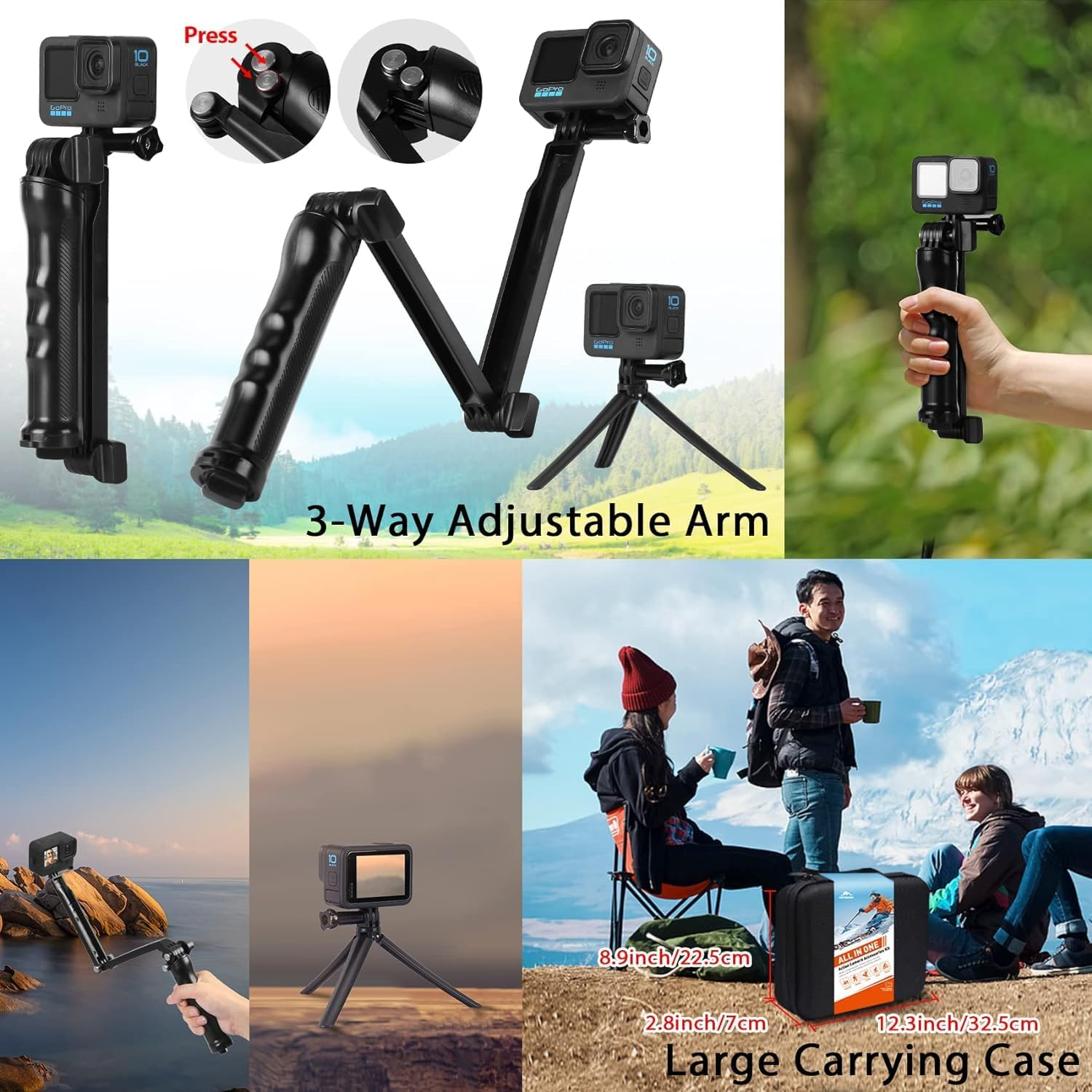 HONGDAK Hot Sale Action & Sports Camera Accessories for Gopro Hero 12 11 10 9 Black Accessories Sets 61 in 1 for Gopro 13 12