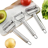 Handmatige roestvrijstalen multifunctionele rasp met dubbele kop voor het raspen, snijden en schillen van fruit en groenten