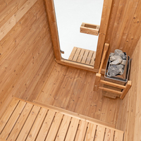 Sauna Kubus Uap Kering Listrik Spruce Outdoor Langsung dari Pabrik untuk 2 Orang, Penggunaan di Rumah, Spa Relaksasi, Ruang Sauna