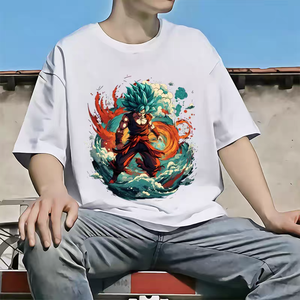 Camiseta con estampado de transferencia térmica de Dragon Ball Super Saiyan Blue, diseño de dibujos animados para decoración de ropa - Product Image 1