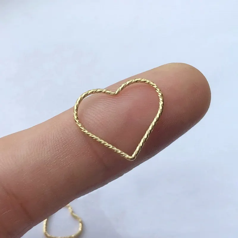 Yeni tasarım 14k altın dolgulu sparkle kalp şekli kolye kolye takı yapımı için bağlayıcı