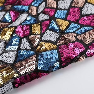 Vải Lưới Kim Cương Lấp Lánh Nhiều Màu Đục Lỗ Hình Kim Cương Chất Lượng Cao 2019 - Product Image 2