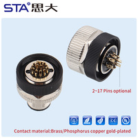Conector de Aviación M12, Terminación de Soldadura, Enchufe de Plástico para Campo, 3, 4, 5, 6, 8, 12, 17 Pines, Vertical, Impermeable IP67, Conectores para Sensores