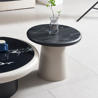 Table basse en bois italien avec plateau en dalle de roche, style moderne, luxe léger, ronde, simple, pour salon, meubles de maison