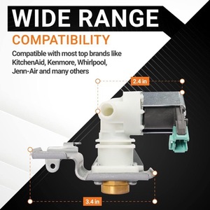 Valve d'entrée pour lave-vaisselle W10158389, 110-120 V, pièce de rechange pour lave-vaisselle - Product Image 3