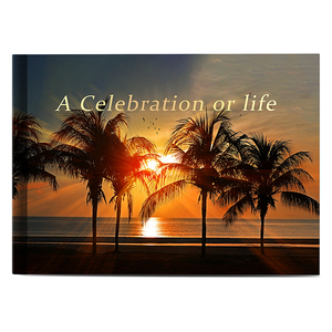 Libro de Visitas Funerario Personalizado con Tapa Dura y Diseño de Atardecer para Servicios Conmemorativos - Product Image 1