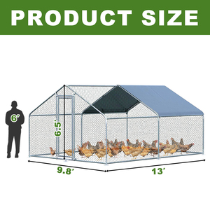 Poulailler mobile de haute qualité en fil métallique soudé, 13*9.8*6.5 pieds, avec toit métallique imperméable, cages <span class=keywords><strong>pour</strong></span> poules - Product Image 3