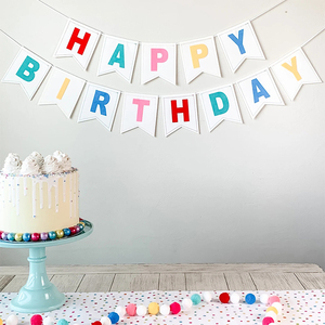 Decorazione per Feste <span class=keywords><strong>di</strong></span> Compleanno, Ghirlanda <span class=keywords><strong>di</strong></span> Lettere Arcobaleno, Striscione Colorato 'Buon Compleanno' in Carta - Product Image 3