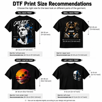 Transferts thermiques DTF personnalisés pour t-shirts, sweats à capuche, sweats-shirts, impression couleur intégrale à repasser pour vêtements, habillement et textiles