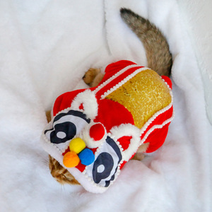 शेर नृत्य पालतू जानवर नए साल के उत्सव की पोशाक के चार पैर वाले मजाकिया पोशाक कुत्ते बिल्ली के साथ - Product Image 6