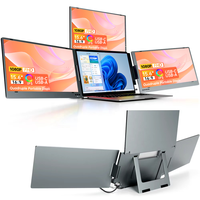EIMIO Moniteur portable triple FHD IPS 15,6 pouces pour ordinateur portable, configuration triple écran, extension d'écran d'ordinateur portable, Type-C Plug and Play OEM