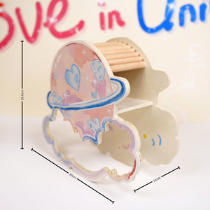 Escondite para Hámster de Madera Maciza Ecológico de Diseño Original, Impreso por Ambos Lados, con Múltiples Niveles - Product Image 4