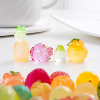 KI yuewu Comida y juguetes de simulación que brillan en la oscuridad, pera aromática, pitaya, accesorios decorativos colgantes DIY con diseño de frutas.
