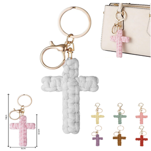 พวงกุญแจคริสเตียนแบบถักมือ สไตล์โบฮีเมียน ย้อนยุค เรียบง่าย สำหรับกระเป๋า รถยนต์ ของขวัญสุดสร้างสรรค์ - Product Image 1