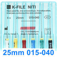 Lot de 6 K-files dentaires NiTi flexibles pour canaux radiculaires, 21/25/31 mm, à usage manuel, en nickel-titane, fournitures endodontiques