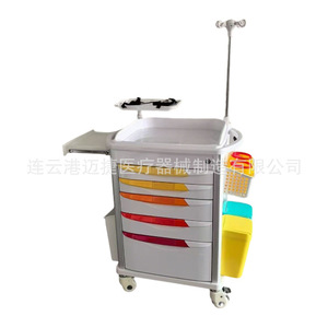 Carrito de Suministro de Medicamentos de Emergencia Kangyaoshi, 5 Cajones, Mueble de Hospital de ABS con Ruedas, Diseño Conveniente - Product Image 3
