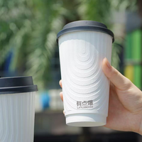 Gobelets en papier à double paroi écologiques jetables avec couvercles pour café, restaurant, service de plats à emporter, conteneur personnalisé