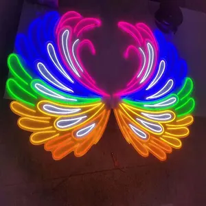 Custom Shop Wall Decoration Angel Wings Neon Light Flex Neon Letter Lights Sign