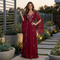 Abaya Rouge pour le Ramadan et l'Aïd, Vêtements de Prière Islamiques Arabes de Dubaï, Robes Africaines Musulmanes pour Femmes, Kebaya, Kaftan, Robe Musulmane Femme