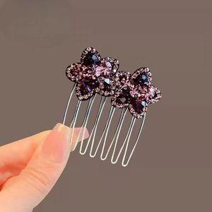Pince à cheveux en strass faite à la main, peigne inversé pour coiffure, pince frontale, accessoire de tête, couronne, épingle à cheveux, pince à franges pour femme - Product Image 2