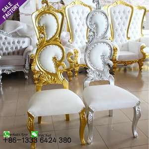 Sillón de Trono Dorado y Plateado para Novios, Juego de Sillas Nupciales, Decoración de Bodas, Gran Venta - Product Image 2