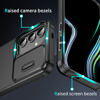 Étui coulissant à fenêtre poussoir pour Samsung Galaxy S24 Housse de protection antichoc pour appareil photo Samsung S23 S22 Plus S25 Ultra
