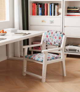 Modern Wooden Armchair Solid Back Midcentury Design Living Room Chair Ergonomic Home Office Furniture Hard <b>Floor</b> Use - Product Image 2