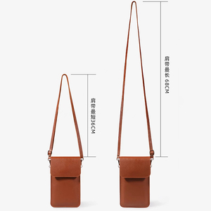 Bolsos de teléfono cruzados de cuero PU simples para mujer, bolsa impermeable para teléfono móvil con correa de hombro ajustable
