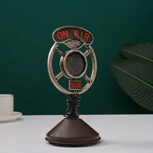 Figura de micrófono de hierro para decoración del hogar, manualidades de Metal Vintage, regalo de cumpleaños, manualidades de juguete para niños - Product Image 4