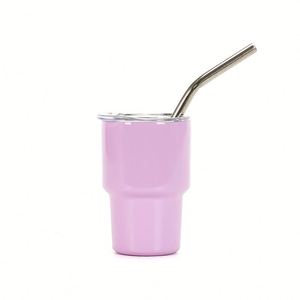 Mini-gobelet isotherme en acier inoxydable couleur pastel, portable avec paille métallique pour utilisation en voiture - Product Image 2