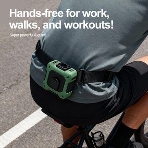 Ventilateur de taille portable rechargeable avec batterie de 8000 mAh, ventilateur sans lame turbo à 100 vitesses, affichage numérique, vert armée/orange - Product Image 4