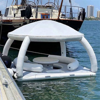 Plateforme flottante gonflable de luxe pour yacht, île de fête aquatique, Aqua Banas, transat flottant pour mer et lac, plateforme de stationnement avec tentes d'ombrage