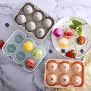 Boule de glace Flexible à 6 cavités, moule en Silicone, <span class=keywords><strong>bac</strong></span> à glaçons avec couvercle - Product Image 5