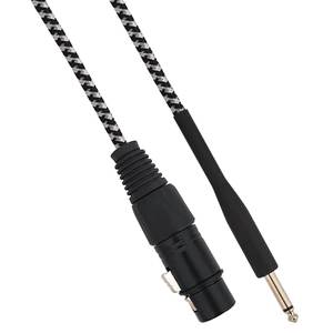 Cable de audio mono Cannon XLR hembra a jack macho de 6.35mm, 5 metros, blanco y negro - Product Image 1
