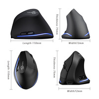 ZELOTES F35B MOUSE Nirkabel 3-mode 2.4GHz RGB Backlit Mouse Gaming Vertikal Isi Ulang Kompatibel PC/Laptop 7 Tombol