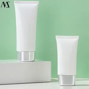 Tubo de plástico para limpeza facial, recipiente com tampa de rosca, 50ml, 100ml, tubo cosmético para lavagem facial, tubo de plástico macio para cosméticos