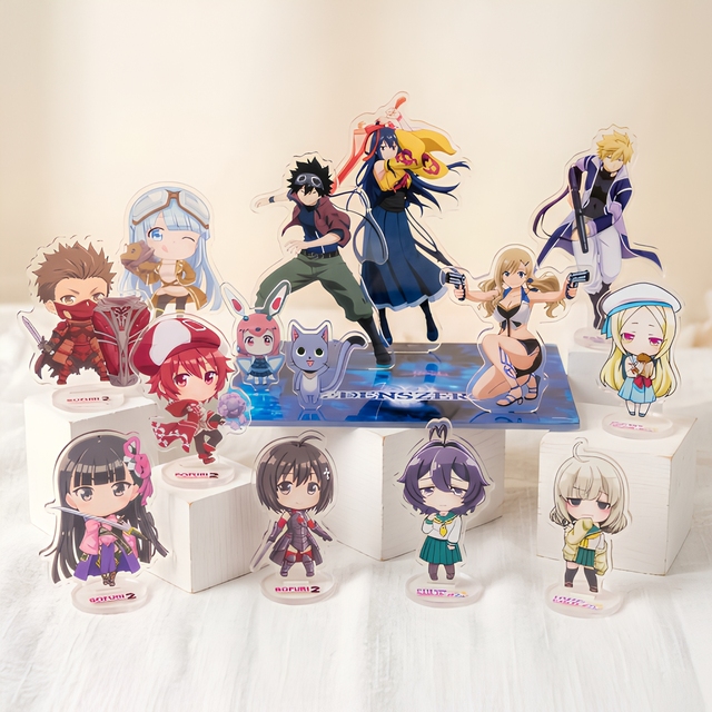 Personalized Clear Acrylic Laser Engraved UV Printed Figure Stand for Cartoon Anime Desk Display