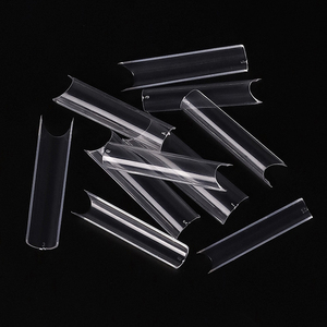 Media cubierta acrílica francesa, 500 unidades, <span class=keywords><strong>Xxl</strong></span> C, puntas curvas, recta, transparente, larga, cónica, cuadrada - Product Image 2