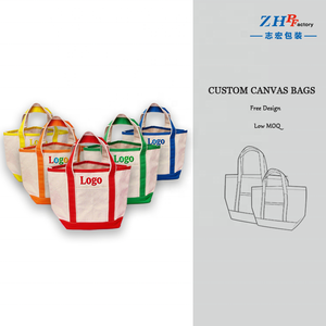 ZHYD 2025 zippé toile bateau Boutique Shopping sac écologique Bolsa broderie personnalisée Sublimation Logo Bolsas sacs fourre-tout - Product Image 1