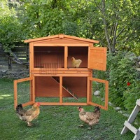 Cage à lapins, poulailler extérieur en bois, maison pour animaux de compagnie avec motif solide, coupe-vent pour lapin, cochon d'Inde, petit animal