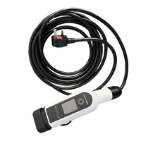Chargeur de voiture électrique portable avec prise britannique, 3,2 kW, courant réglable, 13 A, IP65, avec type A + DC6mA RCD, pistolet de charge pour véhicule électrique