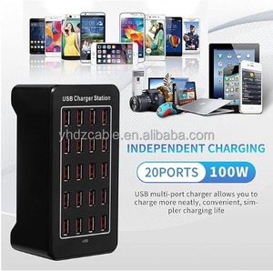 Portable 20 USB AC <b>Power</b> <b>Adapter</b> 100W Desktop Charging Station Wall Charger for Android Mobile Travel <b>Power</b> Supply <b>Adapter</b> - Product Image 6