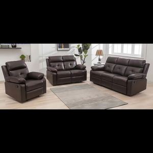 Antique Furniture Modern Design Electric 1+2+3 Recliner <b>Sofa</b> Set with Cooling & Massage Features Genuine Air <b>Leather</b> Wood Frame - Product Image 3