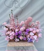 Décoration florale artificielle en rangée de lotus parfumés faits à la main pour les allées de mariage et de fête - Matériau plastique