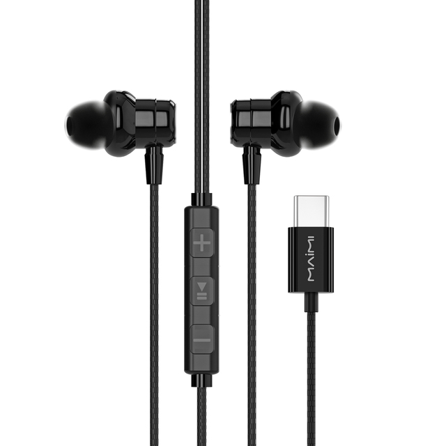 Maimi Custom Logo In-ear Wired Earphones Built-In Microphone Type-C Interface Gaming Headphones for Mobile Phone