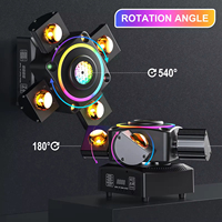Projecteur LED mobile 90W 4-en-1 RGBW avec effet ciel étoilé rouge et vert, lumière laser de scène, lumière de fête DJ, lumière disco KTV Club
