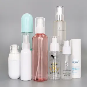 Process production 60ml - 100ml biodegradable black white clear plastic spray bottle for cosmetic beauty