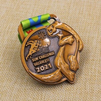 Trofeos y Medallas Deportivas Personalizadas y Económicas para Maratón, Tenis de Mesa y Taekwondo, Medalla Dorada con Cordones